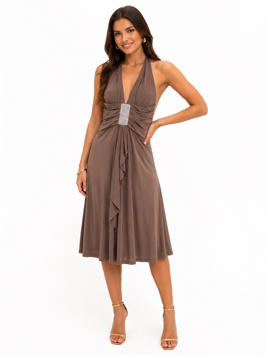 kouela Dresses & Skirts - Cocktail Dress with Rhinestone Waist Accent #y2k